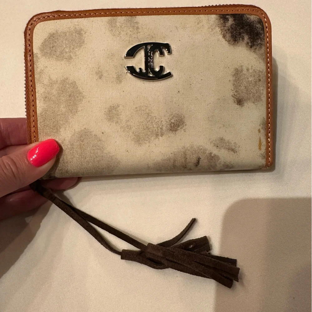 Just Cavalli zip wallet cream brown giraffe roberto Cavalli